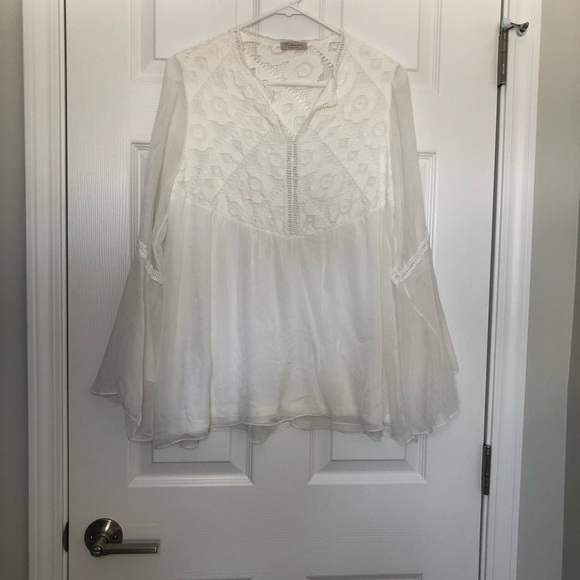 Bellambra Made Italy 100% Silk Eyelet Blouse Small - Picture 10 of 11